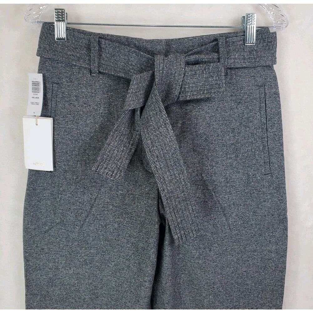 Aritzia Wilfred Jallade Grey Cashmere Wool Blend Tweed Pants 10 High Rise Ankle - Picture 5 of 14